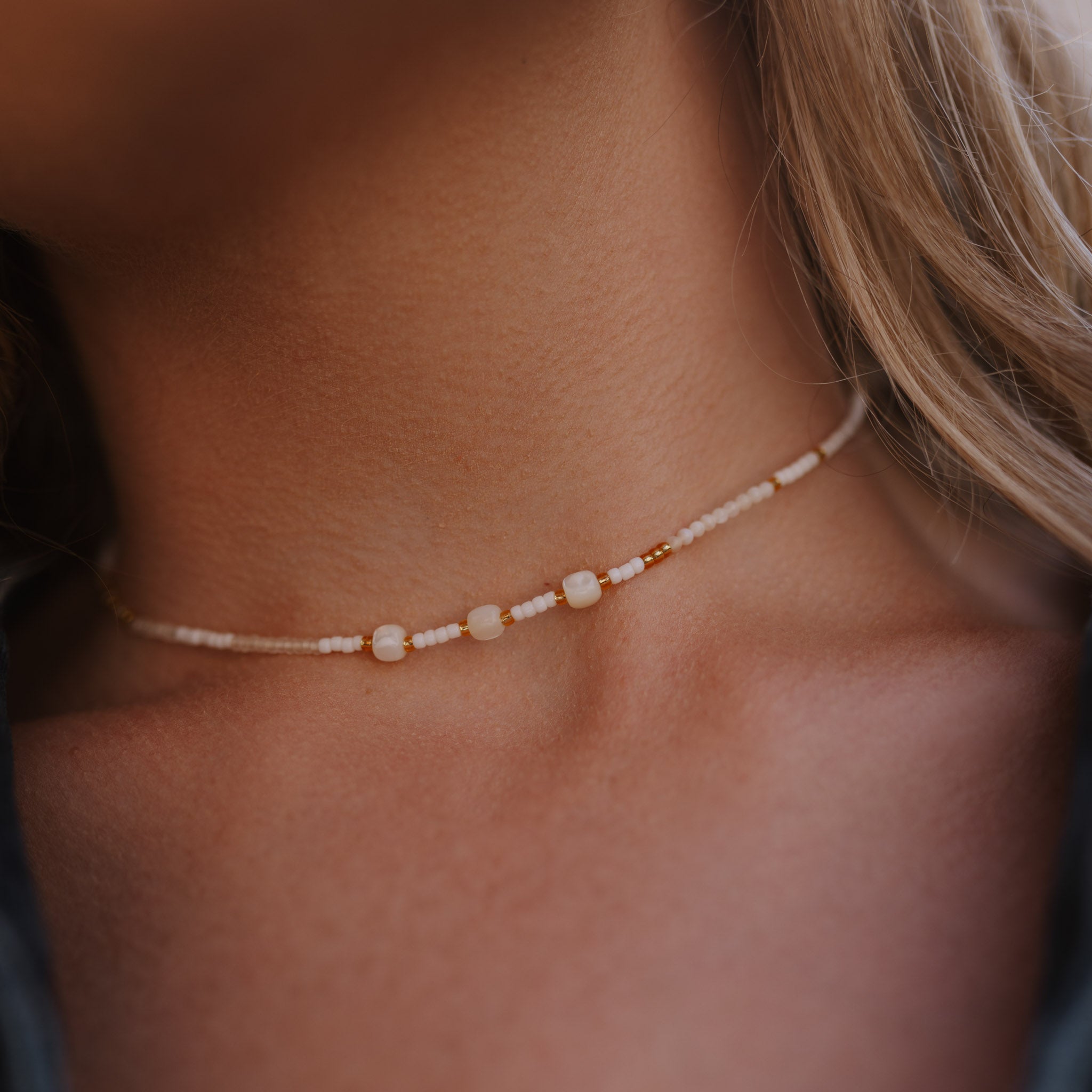 Pasir Mother of Pearl Beaded Necklace