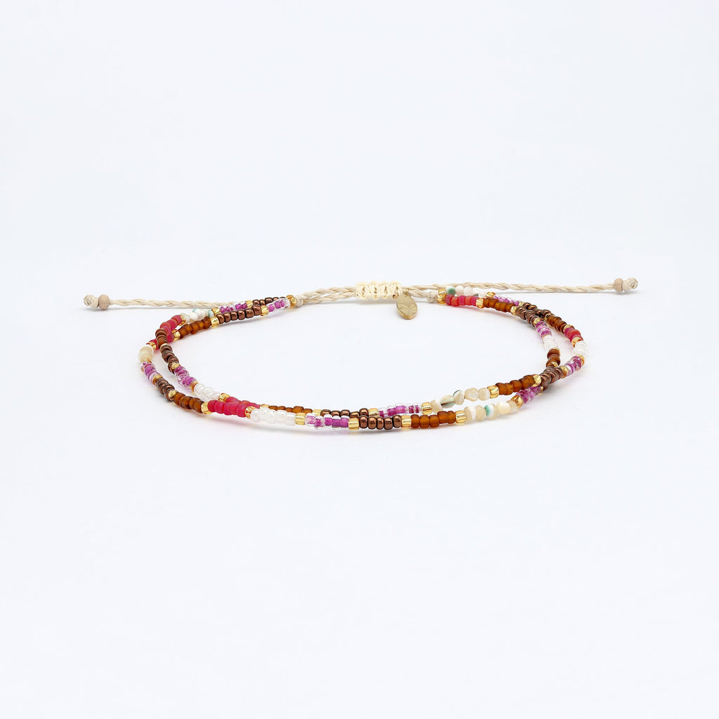 Berkilau Warm Tone Beaded Anklet