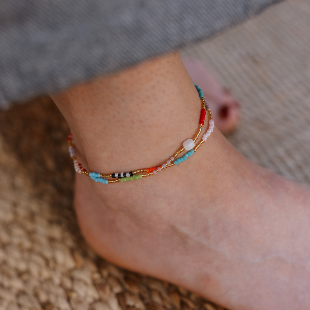 Berpesta Colourful Beaded Anklet