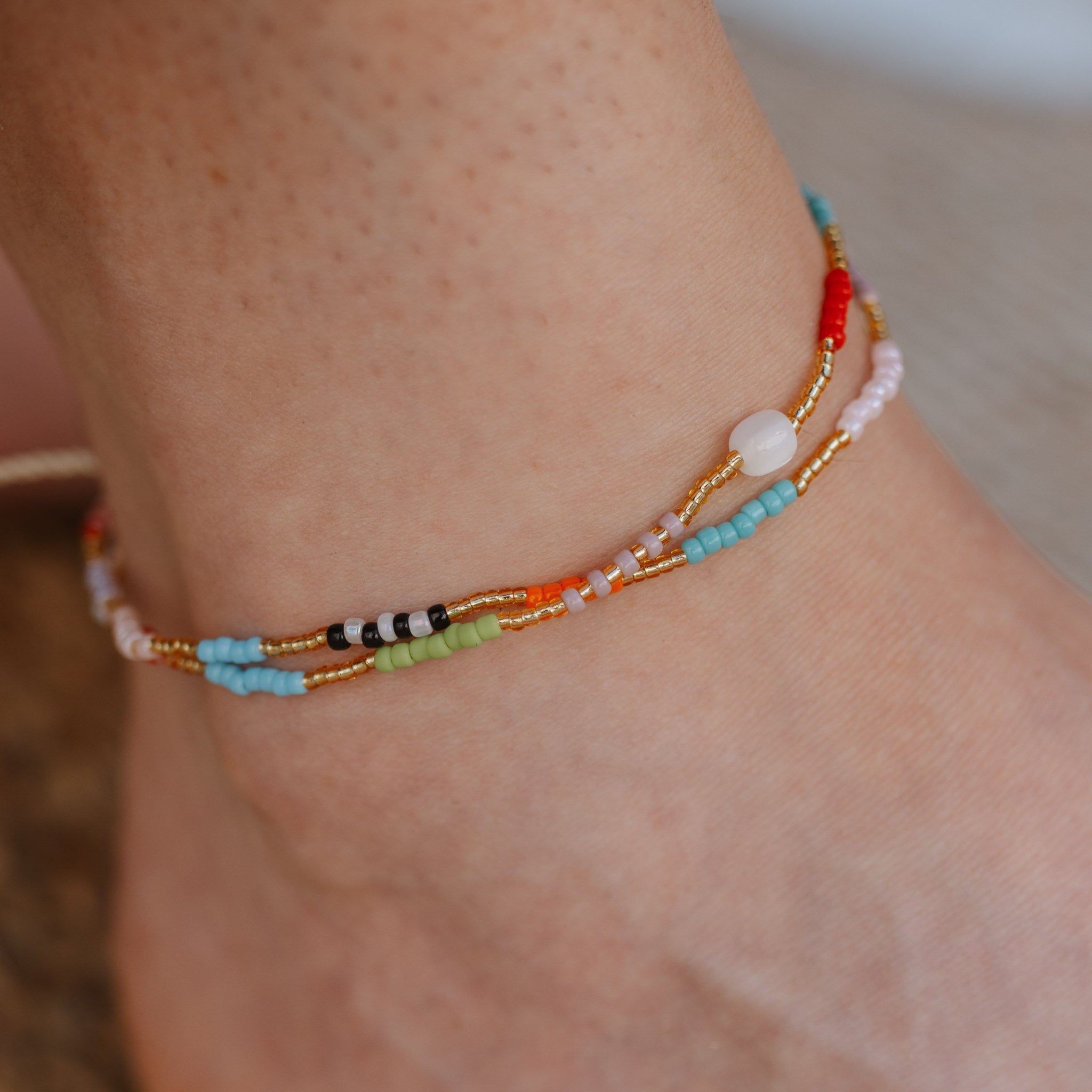 Berpesta Colourful Beaded Anklet