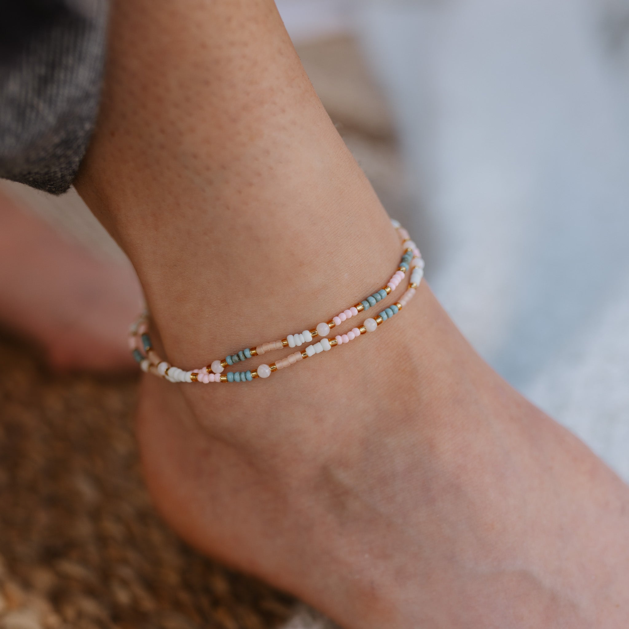 Kemboja Pastel Beaded Anklet