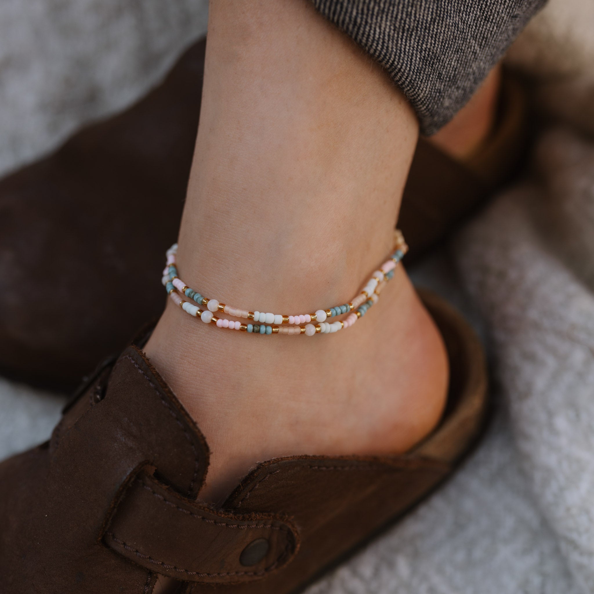 Kemboja Pastel Beaded Anklet