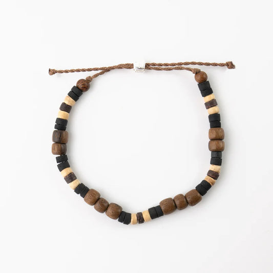 Pineapple Island Natural wooden bead bracelet