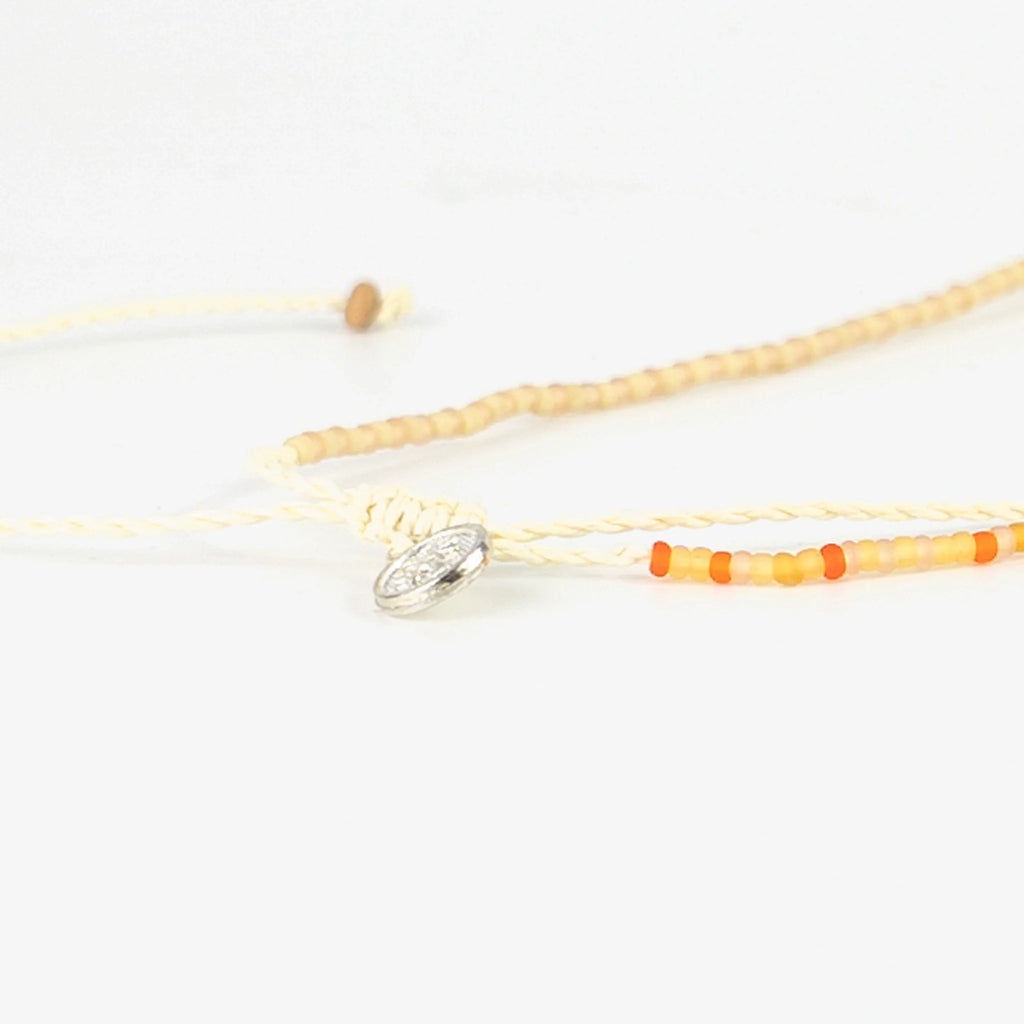 Trikora Dainty Beaded Choker Necklace Orange
