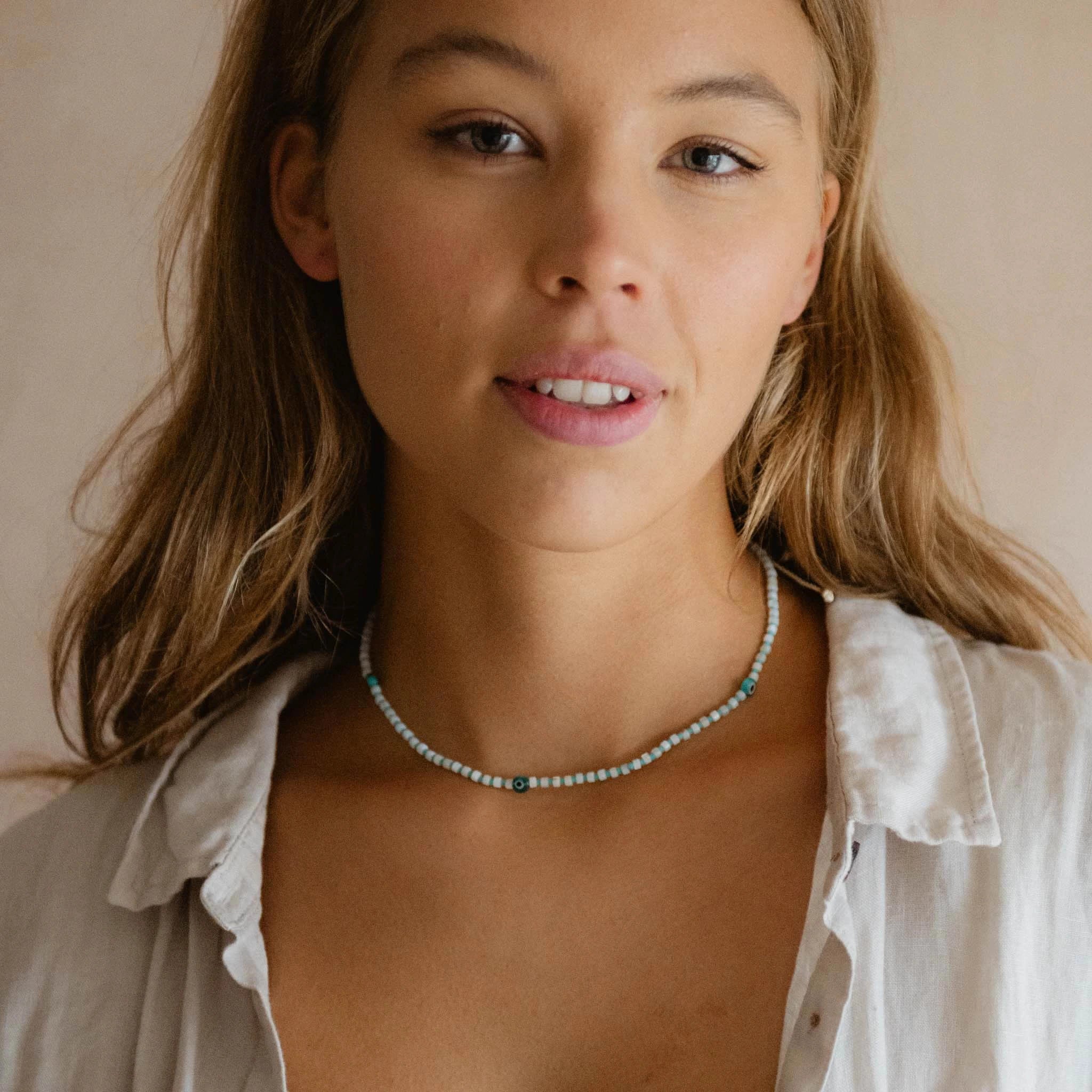 Hanauma Bay Evil Eye Necklace