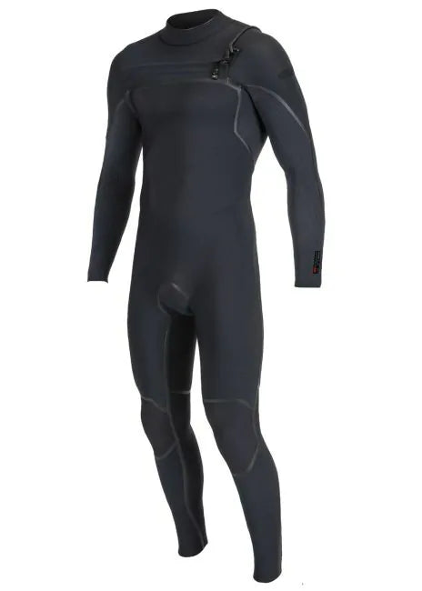 O'Neill Mens hyperfreak Fire 5/4 Chest zip full suit BLK/BLK