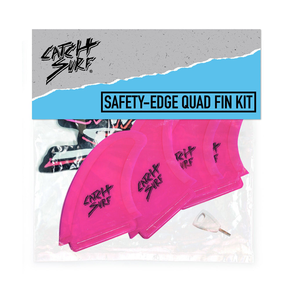Catch Surf - Safety Edge Quad Fin Kit - Hot Pink