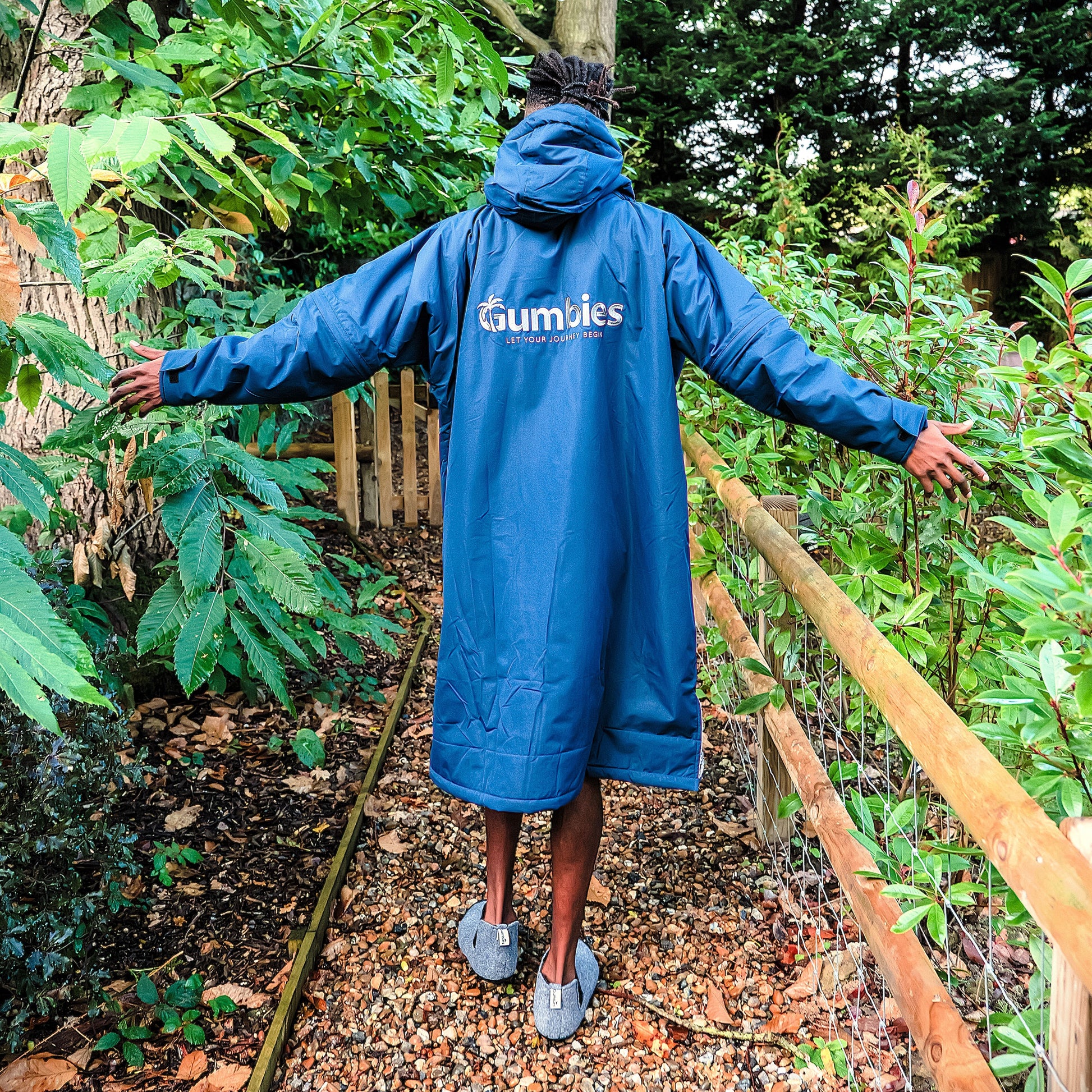 Gumbies Changing Robe (S-CAPE) - Navy & Grey