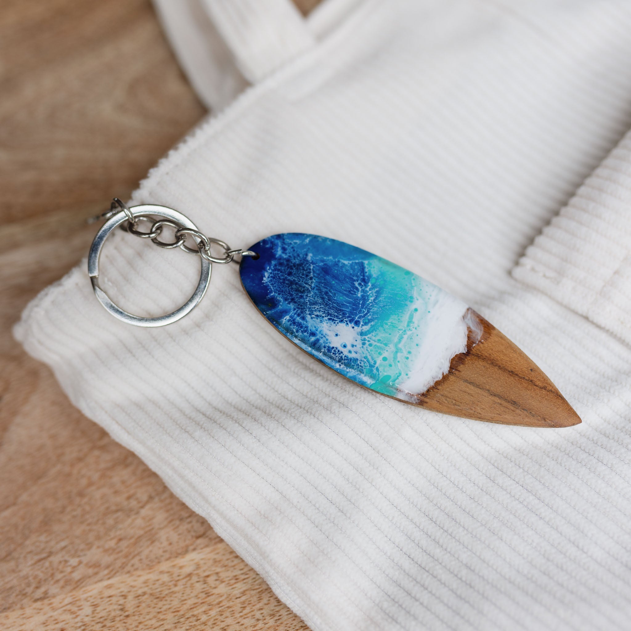 Blue Resin Surfboard Keyring
