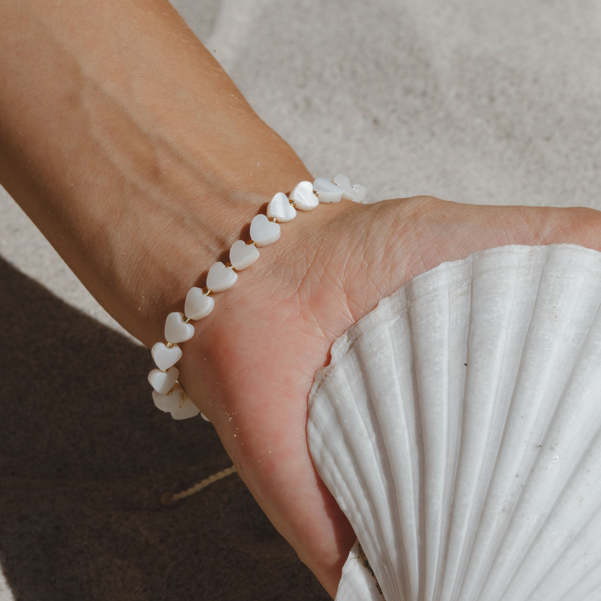 Mother of Pearl Heart Bracelet