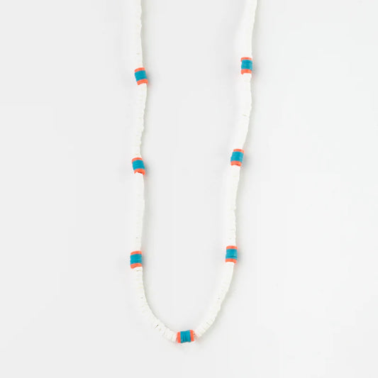 PANTAI PUKA SHELL NECKLACE Blue/Pink