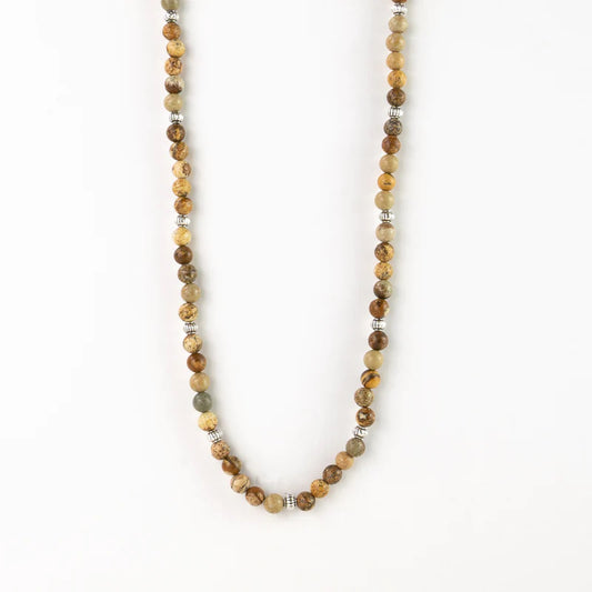 Pineapple Island Necklace-Jasper stone necklace