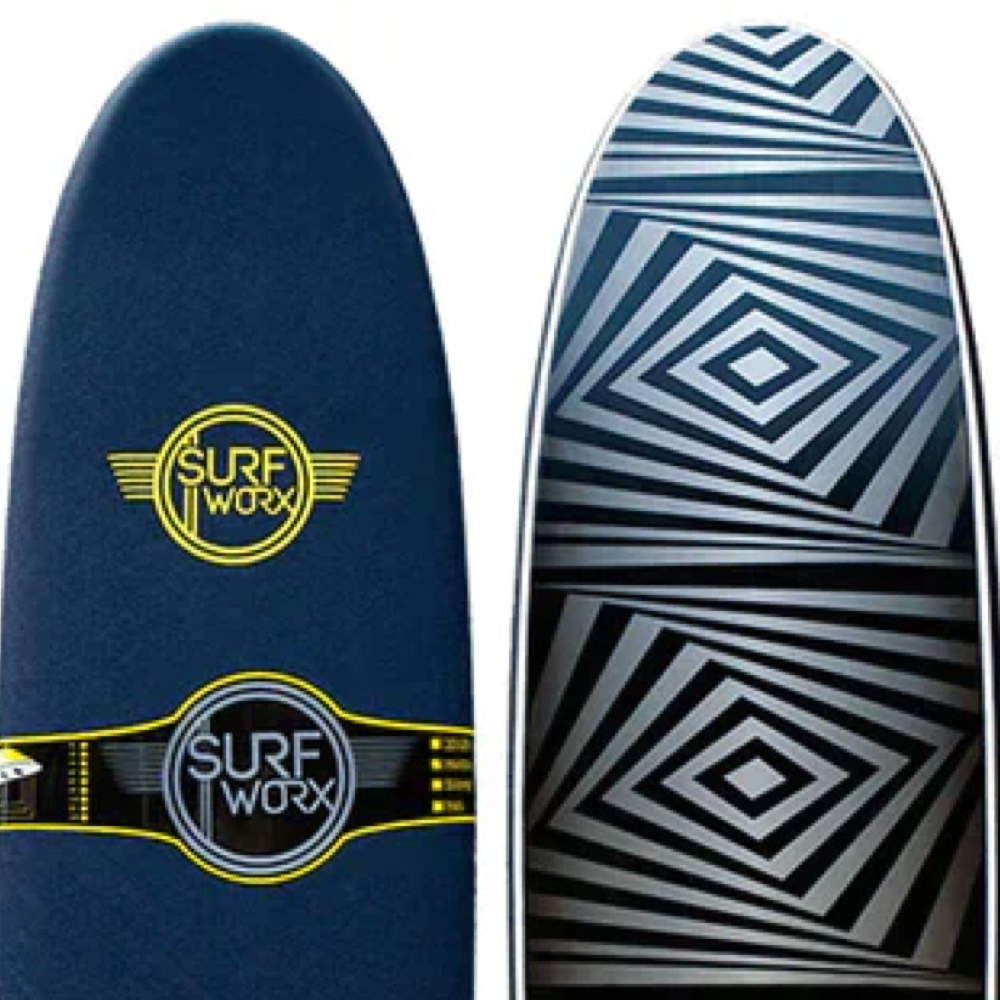 Surfworx Foamie - Banshee Mini Mal Soft board – Midnight Blue 7'0"