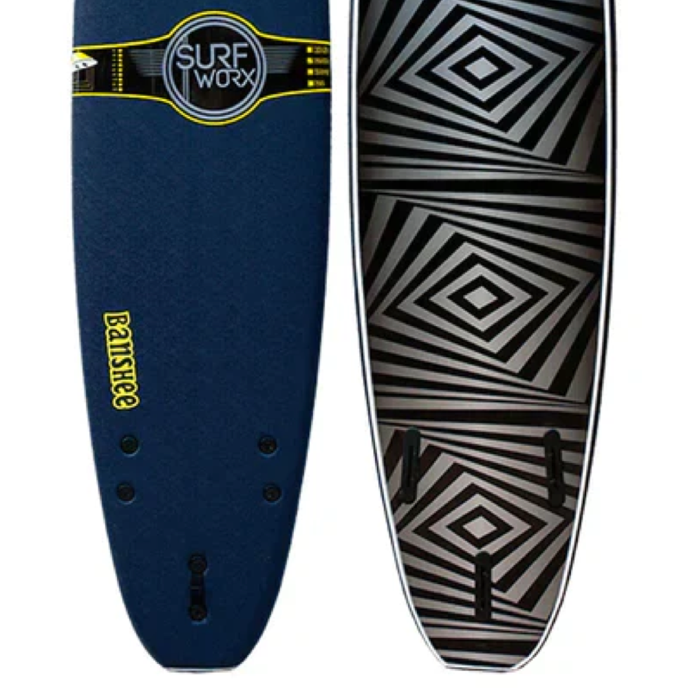 Surfworx Foamie - Banshee Mini Mal Soft board – Midnight Blue 7'0"