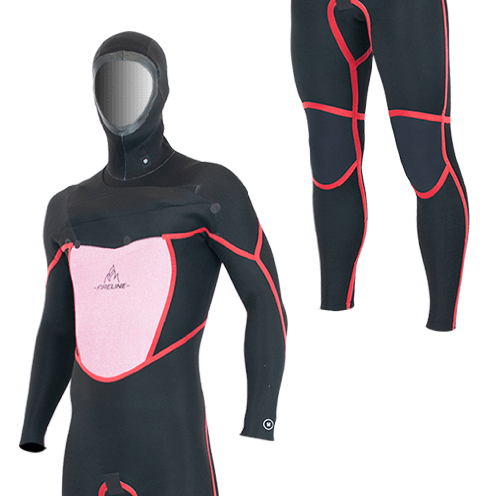 Alder TORCH FX Mens 5mm / 4mm Chest Zip Hooded - Winter Wetsuit. Blue / Black