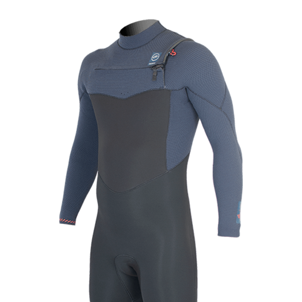 Alder Torch FX Mens 4mm / 3mm Chest Zip Winter Wetsuit. Blue (Blue / Black)