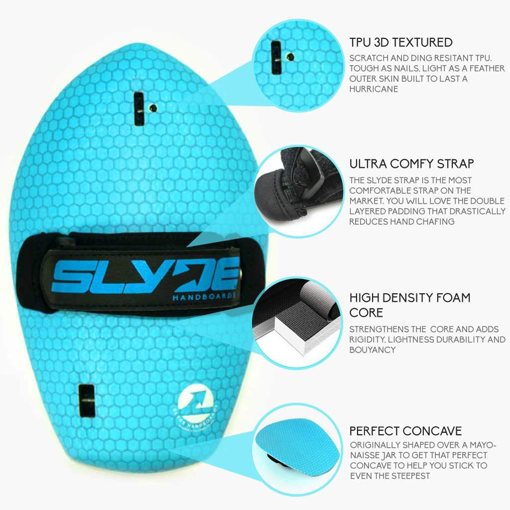 Slyde Handboards - Bula - Neon Blue Hex