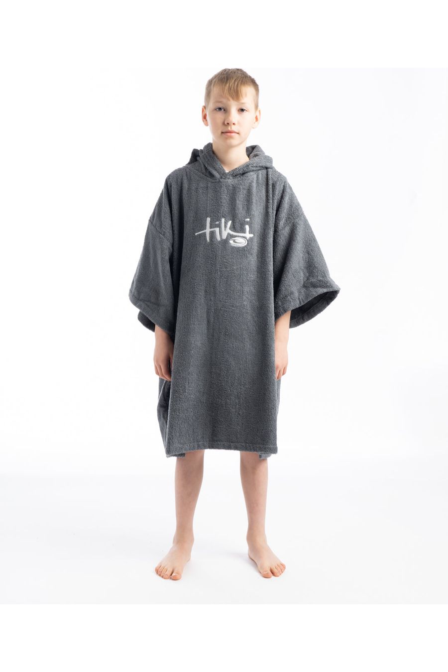 Tiki Junior Hooded Change Robe Grey