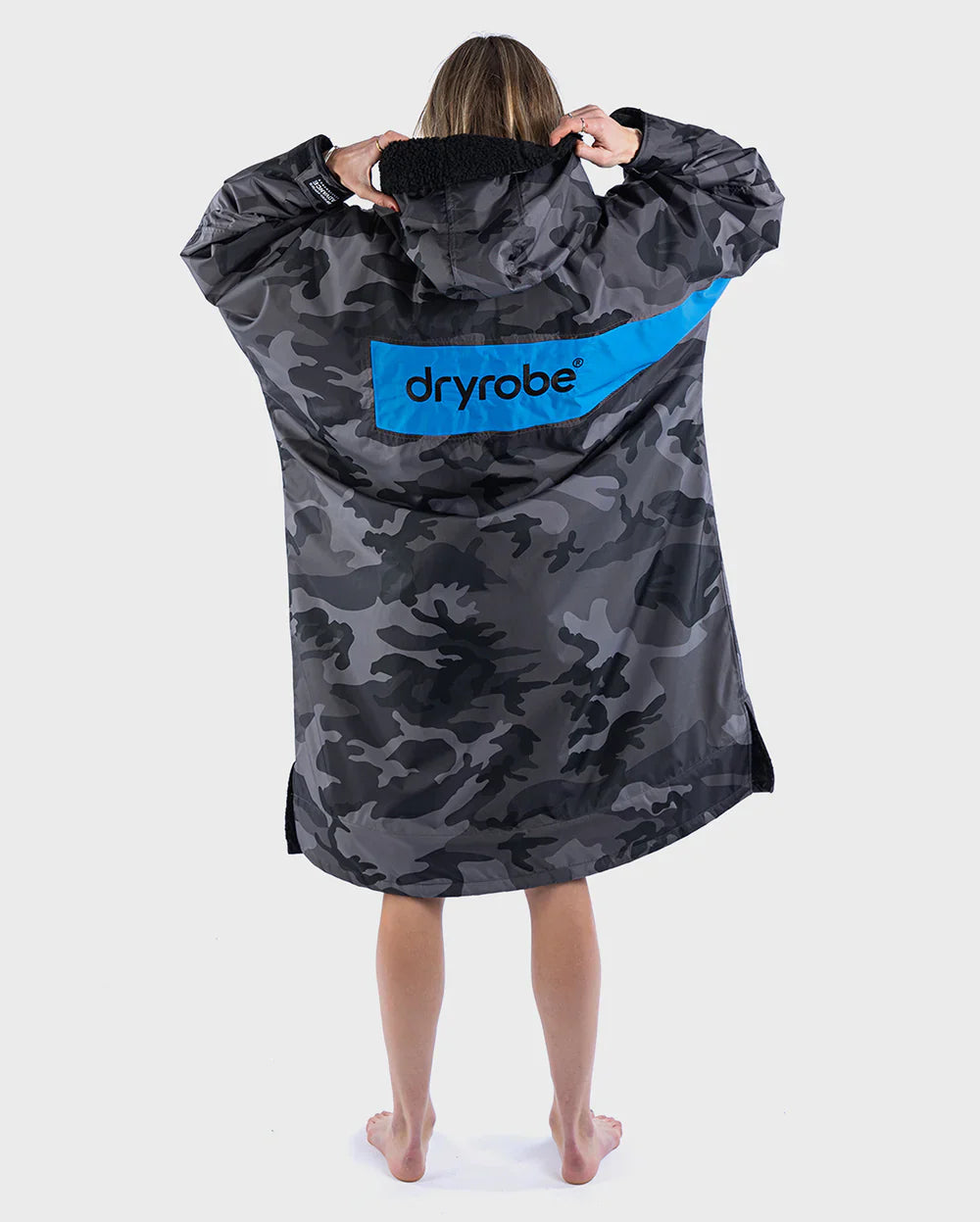 DRYROBE - Block colour Advanced Long Sleeve - Black Camo/black blue