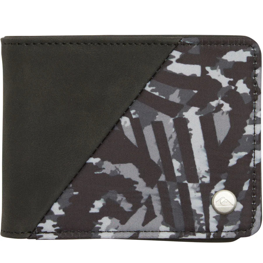 Quiksilver Mens Sideswipe Tri-Fold Wallet - Black Radical Times