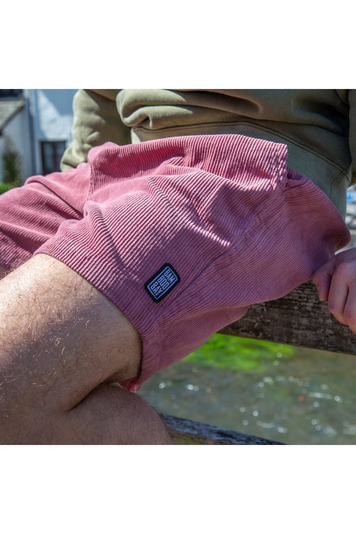 Bamboobay cord shorts in lilac front left leg