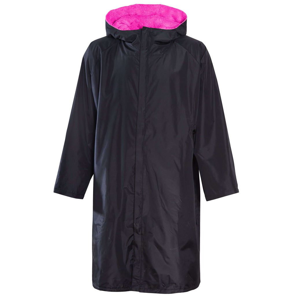 Changing Robe Kids Unisex Hooded - Black/Pink Windproof Waterproof Quick Dry