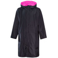 Changing Robe Kids Unisex Hooded - Black/Pink Windproof Waterproof Quick Dry