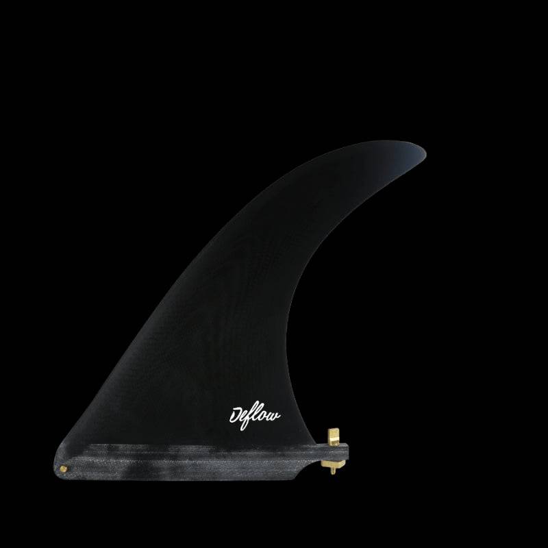Deflow CREAM 7.5-inch black single longboard fin for surfing