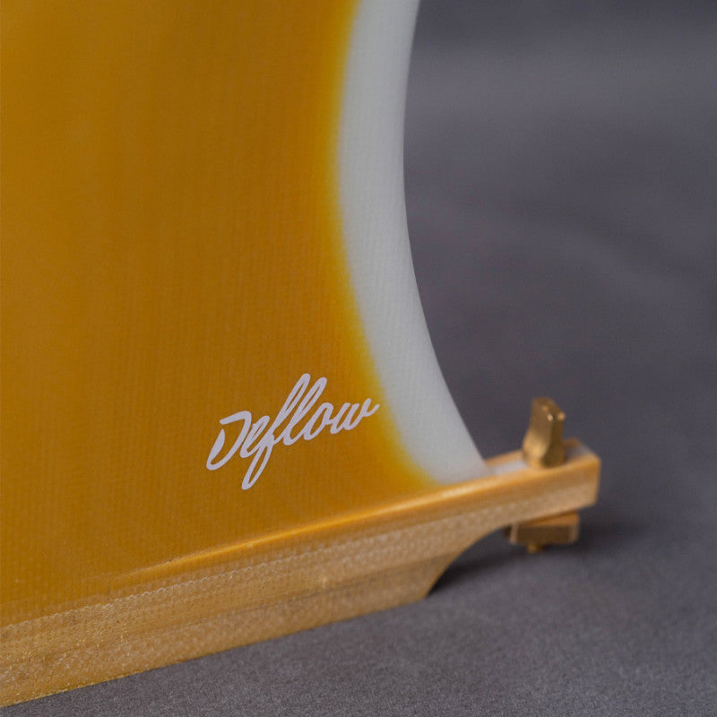 Deflow Cream 9.75" longboard fin - mustard