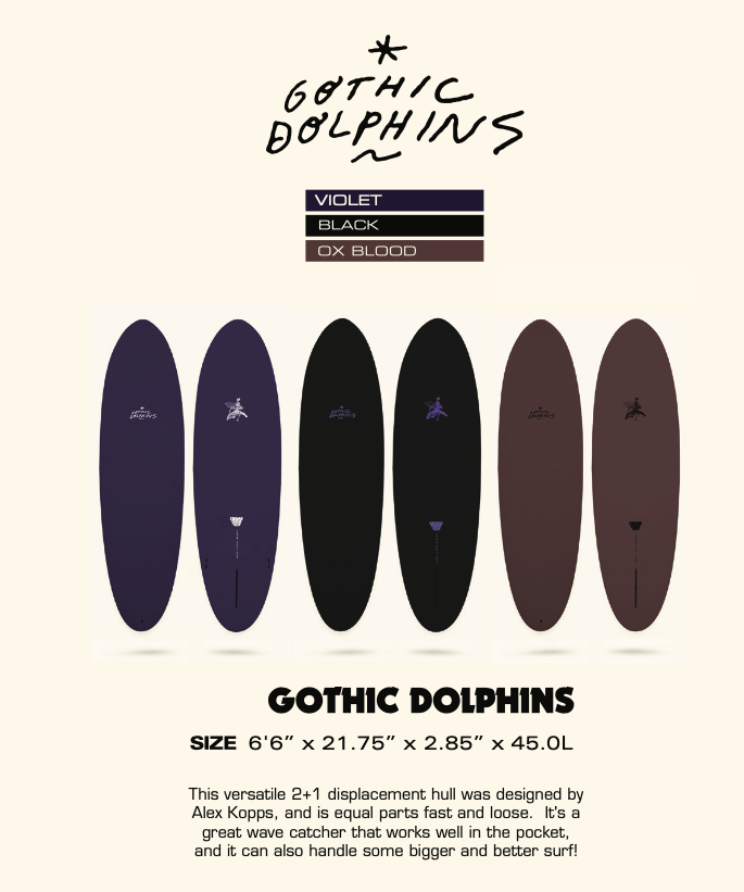 Crime Surfboards - Gothic Dolphins 6'6" - Violet