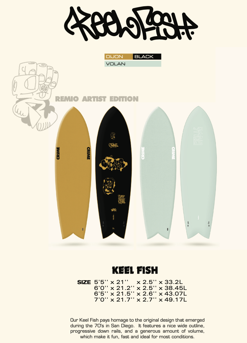 CRIME Surfboards - Keel Fish 5'5 - Remio