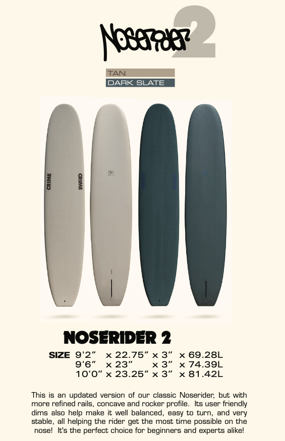 CRIME Surfboards - Noserider 10'0 - Dark Slate