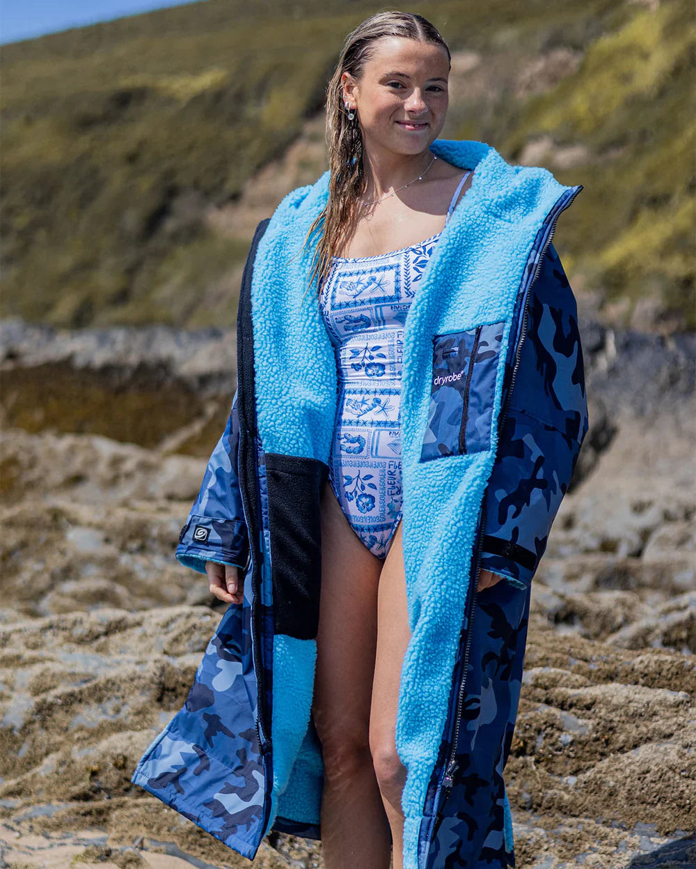 DRYROBE - Advanced Long sleeve - Blue Camo/blue