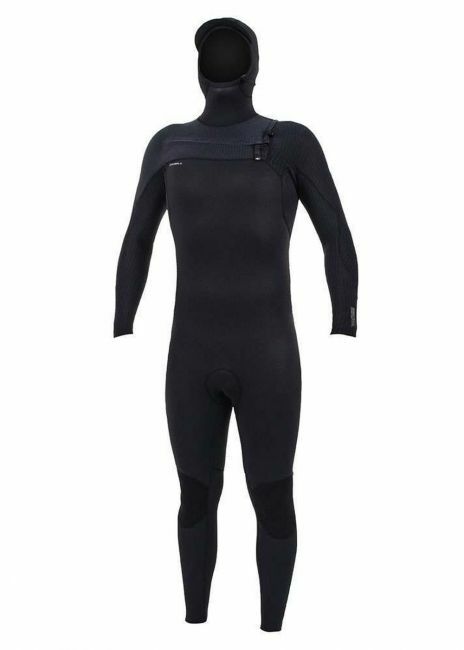 O'Neill - Mens - Hyperfreak 5/4+ Chest Zip Hooded Wetsuit -Black