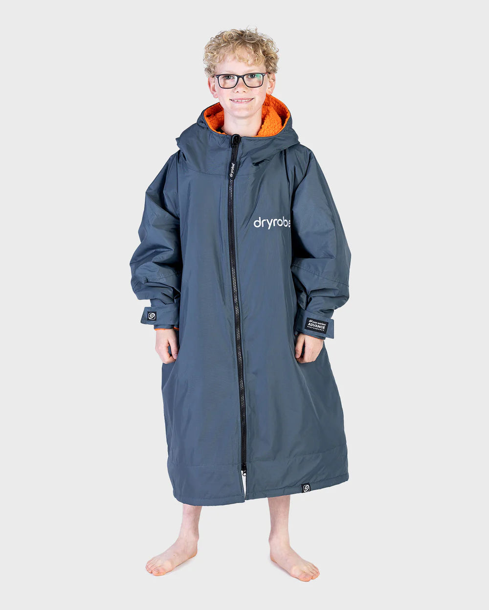 DRYROBE - Advanced Kids Long sleeve - Dark grey/Orange