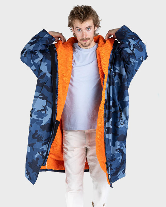 Dryrobe advanced Long sleeve V3 Blue Camo/Orange