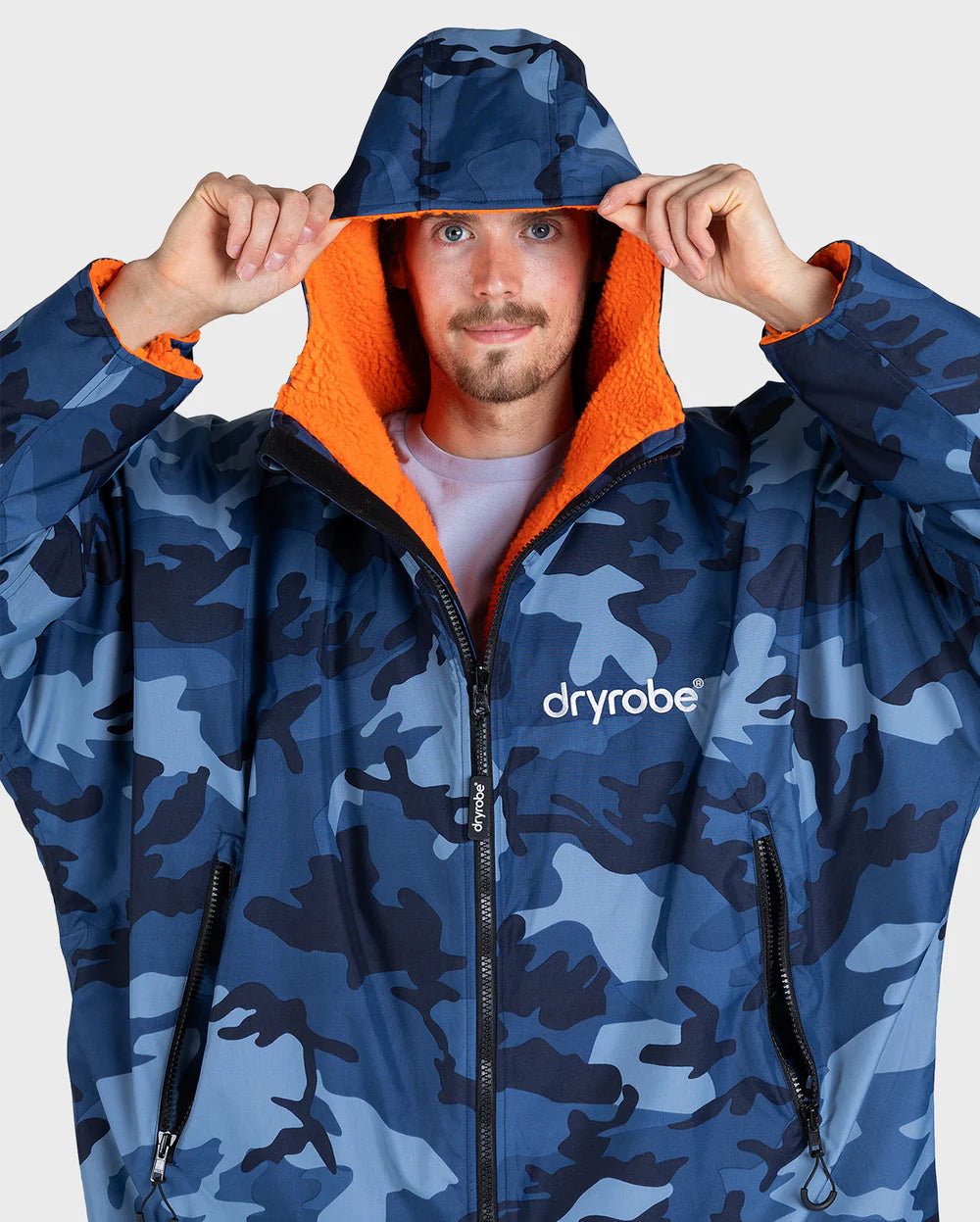 DRYROBE - Advanced Long sleeve - Blue Camo/Orange