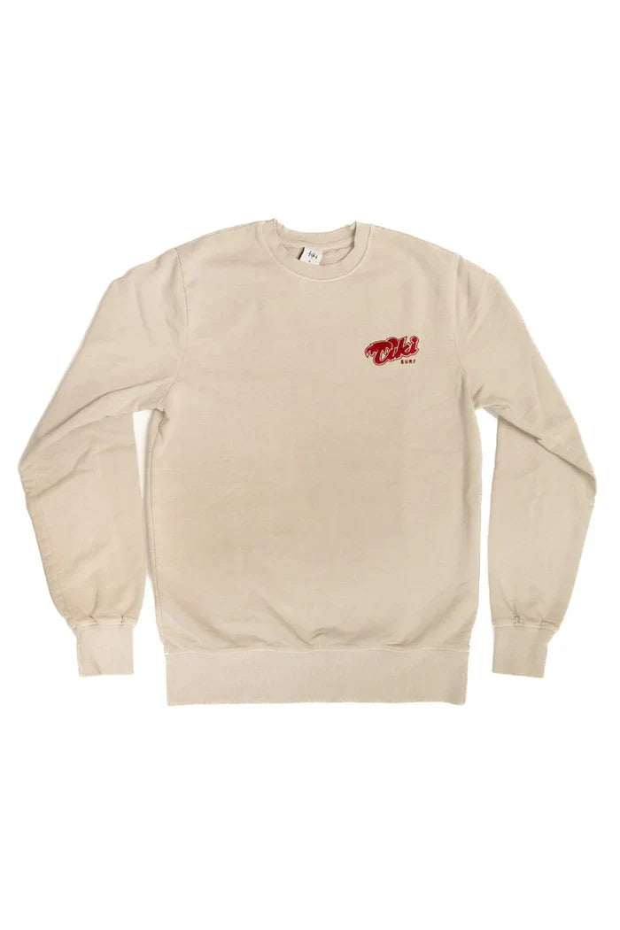 Tiki Palm Stitch Crew Sweatshirt Stone Wash