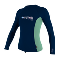 Girls Premium Skins L/S Rash Guard - ABYSS/FRESHMINT