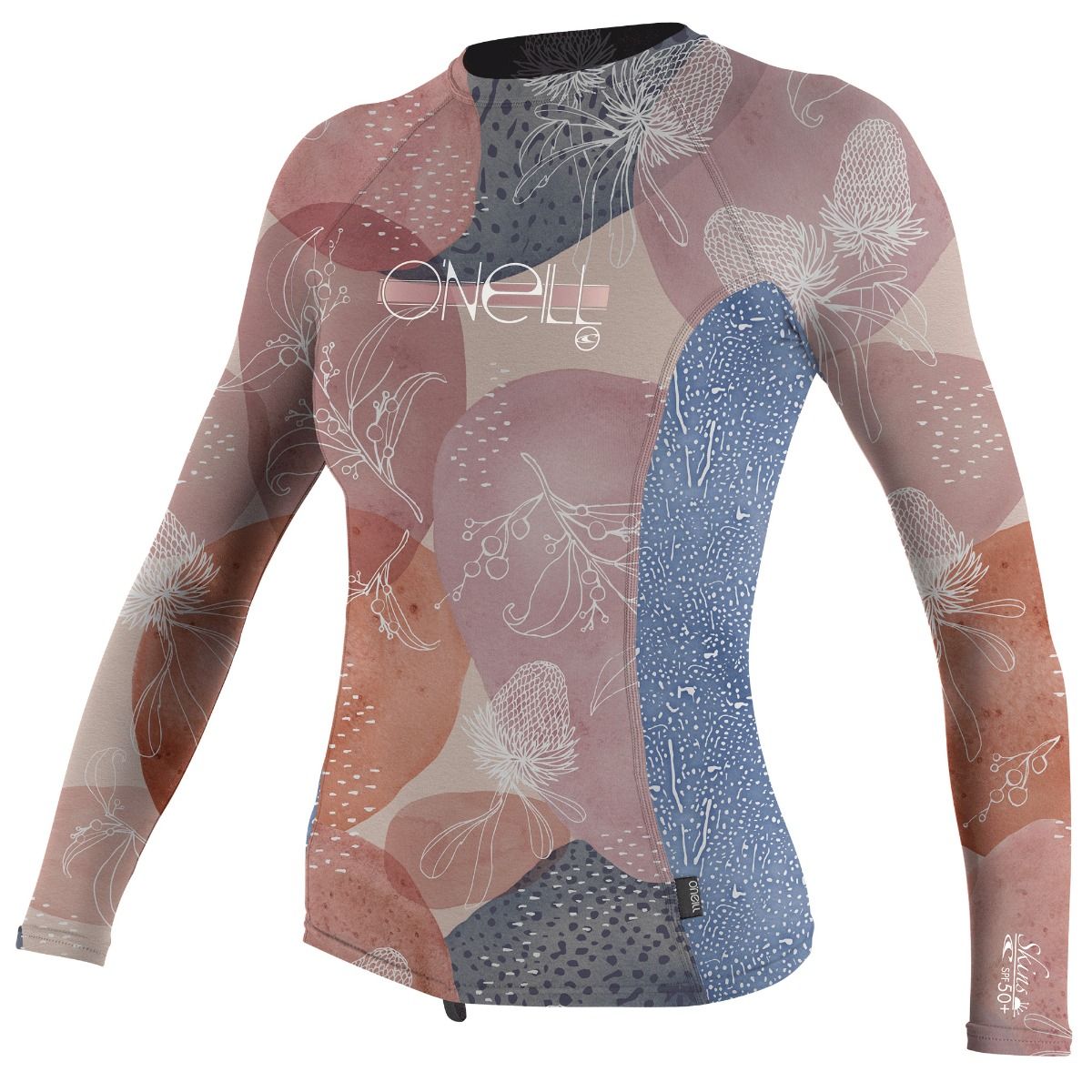 Girls Premium Skins L/S Rash Guard - DESERT BLOOM/DRIFT BLUE/DESERT