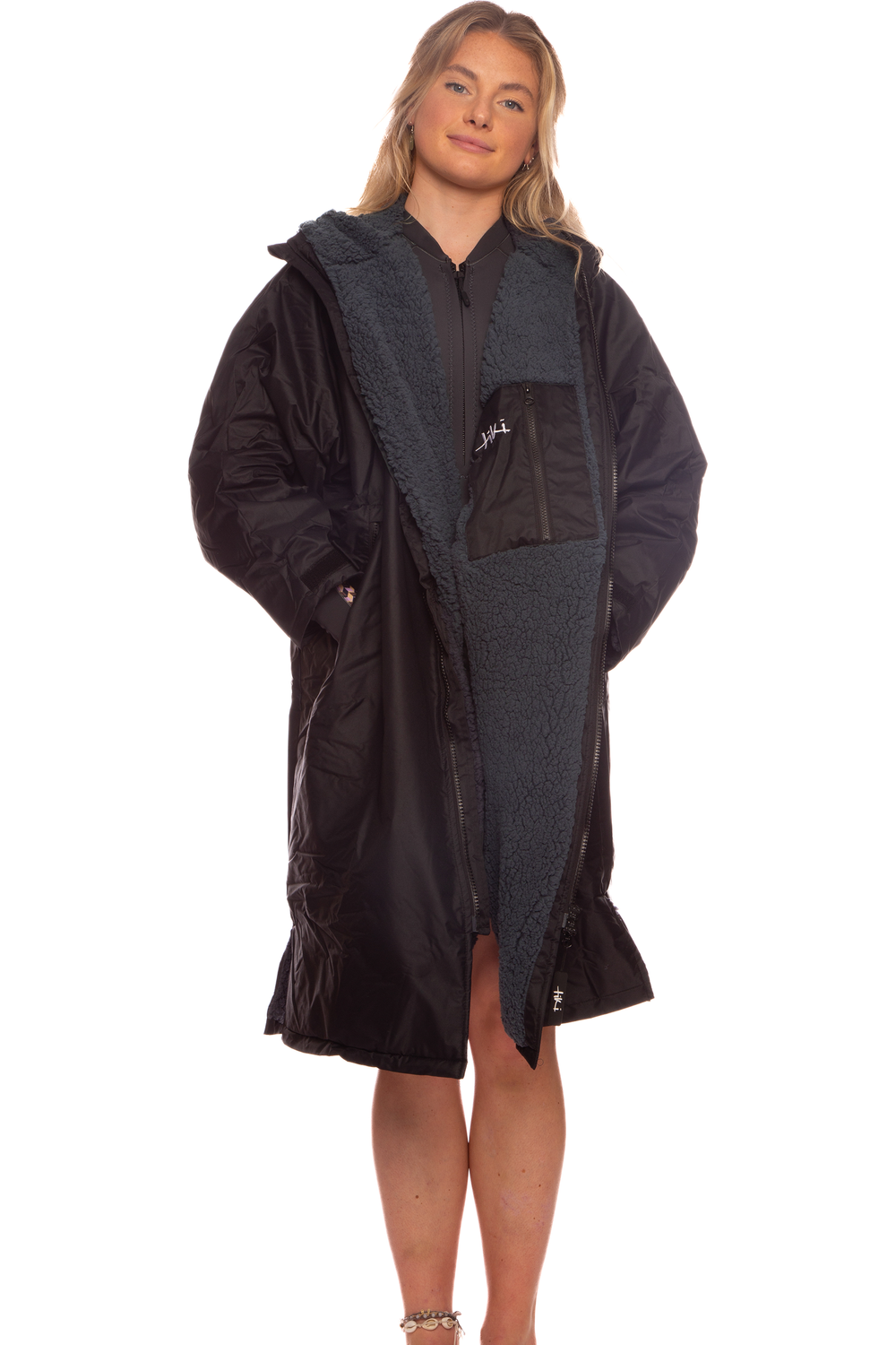 Tiki Tech Robe - Black/Petrol
