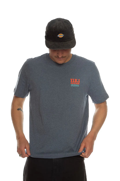 Tiki Car Stack T-Shirt Heather Blue