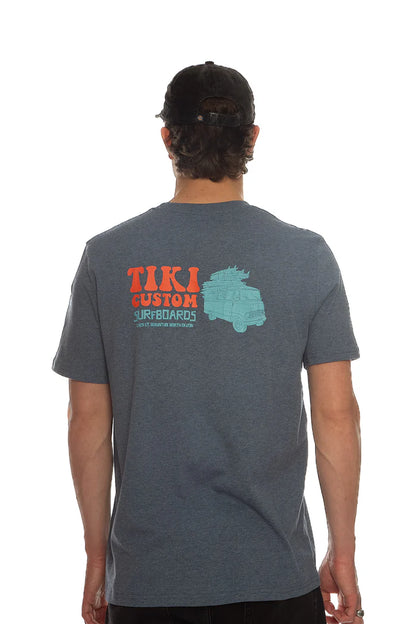 Tiki Car Stack T-Shirt Heather Blue