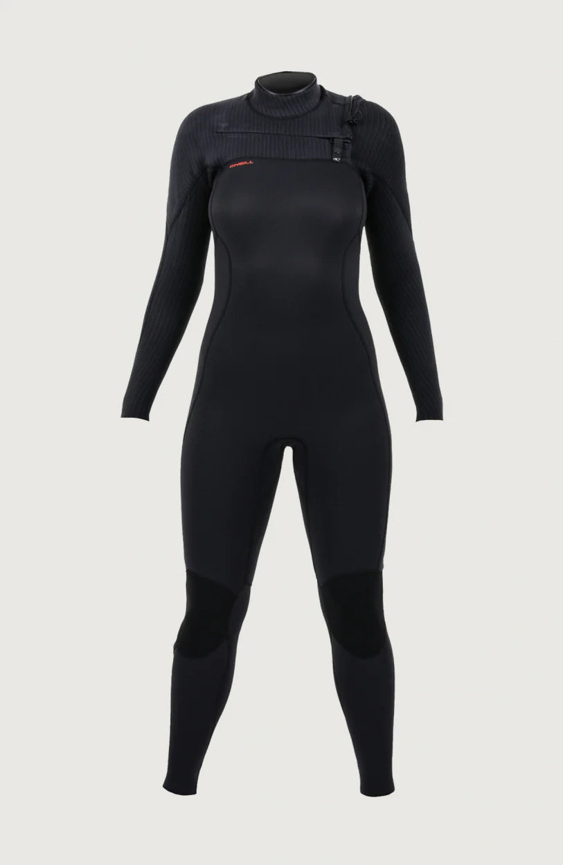 O'Neill Womens Hyperfreak 3/2mm Chest Zip Full Suit Black