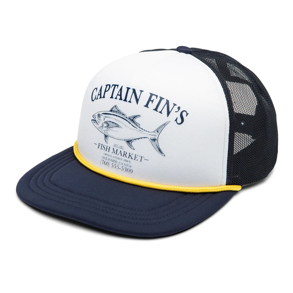 Fish Market Trucker Cap - White/Navy - Captain Fin Co - UK