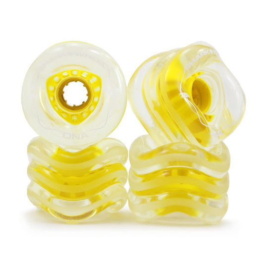 Shark Wheel - Shark Wheel - DNA Formula - 72mm Skateboard Wheels - Clear with Yellow Hub - Products - The Mysto Spot