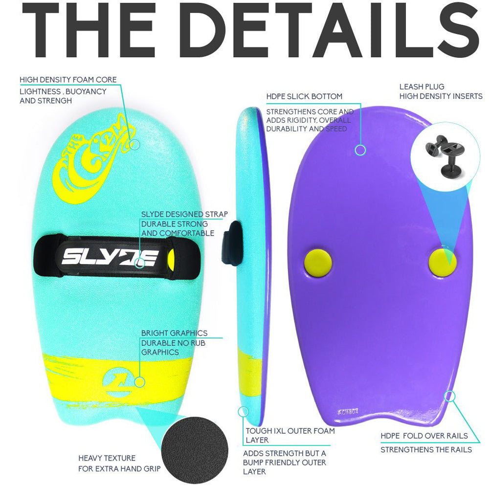 Slyde Handboards - Slyde Handboards - The Grom - Turquoise & Purple - Products - The Mysto Spot